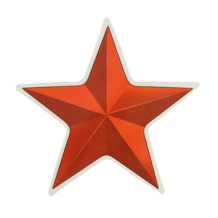 Наклейка на авто "Красная звезда" 70х70мм - фото 1906843431