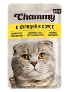 Влажный корм Chammy для кошек, курица, кусочки в соусе, пауч, 85 г - Фото 1