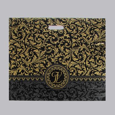Пакет "Версаль" чёрный, полиэтиленовый с вырубной ручкой, 70 мкм 50 х 60 см