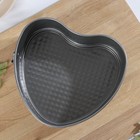Форма для выпечки Доляна «Элин. Сердце», 19,5×18×7 см, съёмное дно, антипригарное покрытие, цвет серый - Фото 2