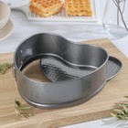 Форма для выпечки Доляна «Элин. Сердце», 19,5×18×7 см, съёмное дно, антипригарное покрытие, цвет серый - Фото 3