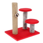 Когтеточка «Столбик» с двумя грибами, джут 43×36×31 см, МИКС ЦВЕТОВ - Фото 2