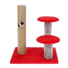 Когтеточка «Столбик» с двумя грибами, джут 43×36×31 см, МИКС ЦВЕТОВ - Фото 3