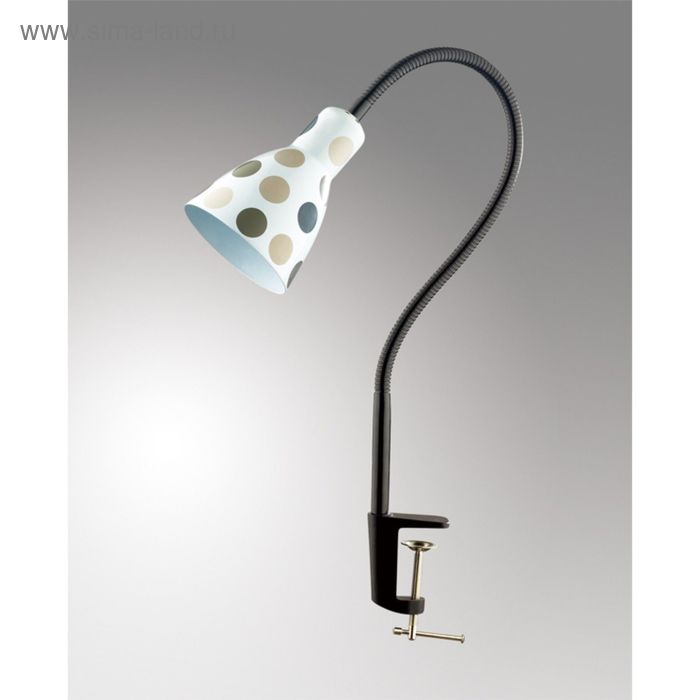 Настольная лампа на струбцине Pika E27 60W горох белый, синий - Фото 1
