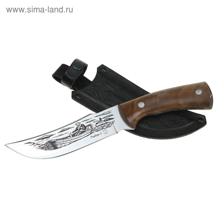 Нож туристический "Рыбак-2" - 50831, сталь AUS8, с худ.оформлением, г. Кизляр - Фото 1