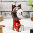Сувенир "Кошка сидячая в красном" дерево 12 см - Фото 1