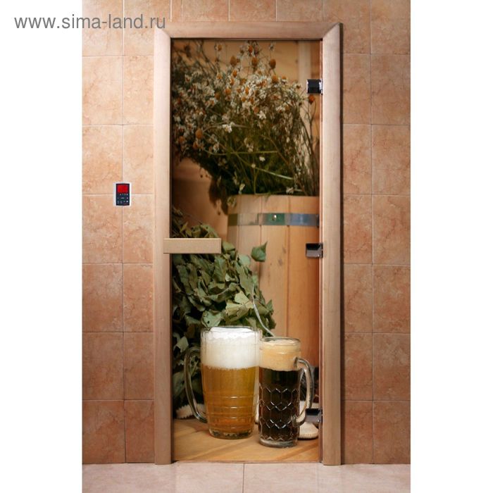 Дверь с фотопечатью, стекло 8 мм, размер коробки 190 × 70 см, правая, цвет А017 - Фото 1