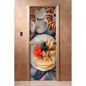 Дверь с фотопечатью, стекло 8 мм, размер коробки 190 × 70 см, правая, цвет А059