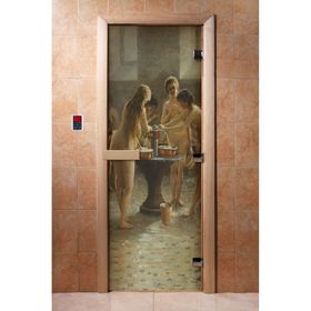 Дверь с фотопечатью, стекло 8 мм, размер коробки 190 × 70 см, правая, цвет А071