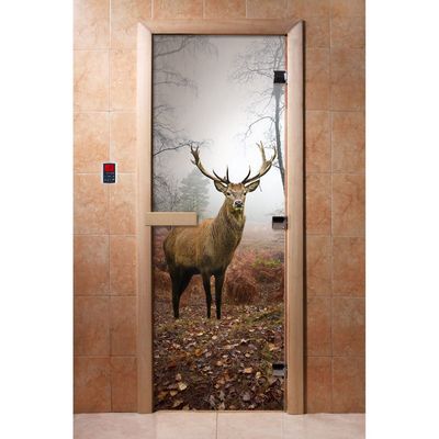Дверь с фотопечатью, стекло 8 мм, размер коробки 190 × 70 см, правая, цвет А080
