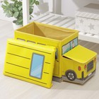 Короб стеллажный для хранения с крышкой Доляна «Школьный автобус», 55×26×32 см, 2 отделения, цвет жёлтый - фото 9904998