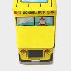 Короб стеллажный для хранения с крышкой «Школьный автобус», 55×25×25 см, 2 отделения, цвет жёлтый - фото 3799651