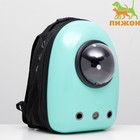 Рюкзак для переноски кошек и собак, с окном, 32 х 25 х 42 см, мятный - Фото 2