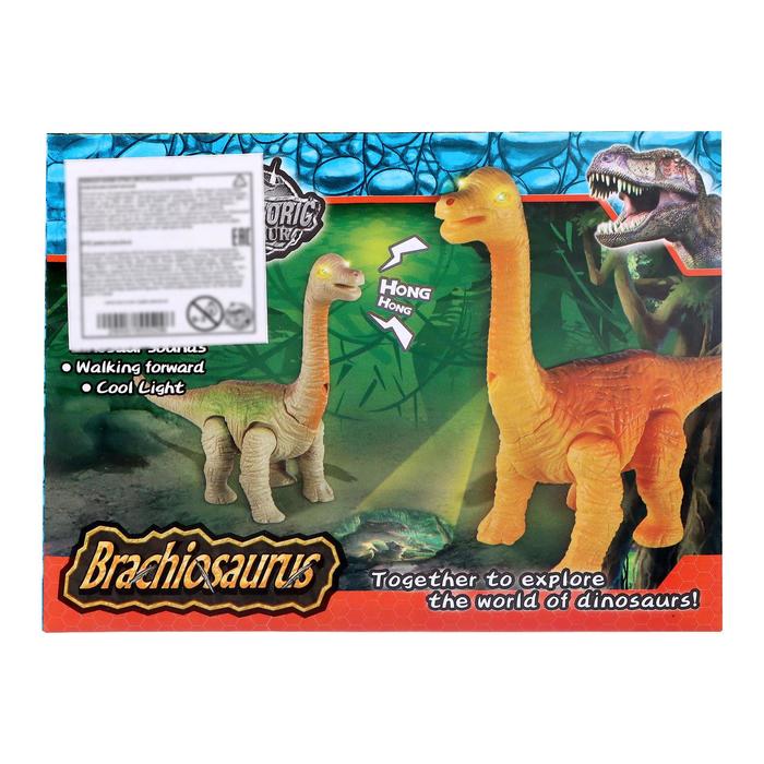 Динозавр «Брахиозавр травоядный», работает от батареек, с проектором, цвет МИКС - фото 1905394368