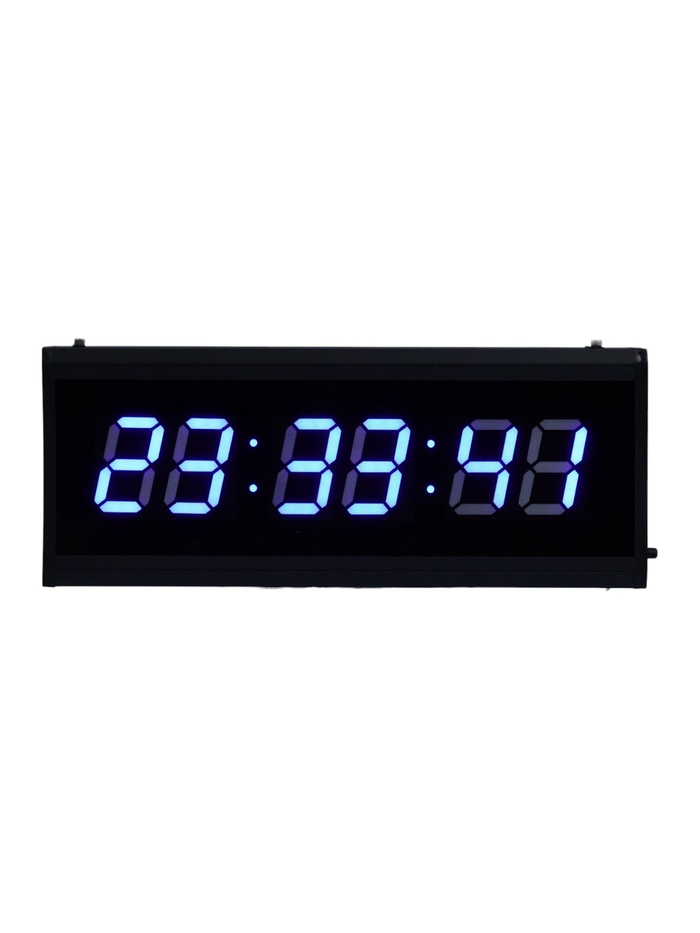 Часы электронные настенные, 19 х 3 х 48 см, синие цифры - фото 51923891