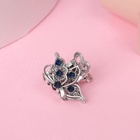 Крабик для волос «Синий туман», крыло бабочки, 2.5 см, серебро - Фото 5