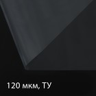 Плёнка полиэтиленовая 120 мкм, прозрачная, длина 100 м, ширина 3 м, рукав (1.5 м× 2), Эконом 50% - Фото 1