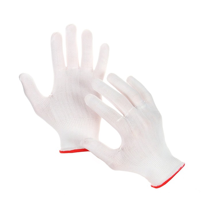 Перчатки нейлоновые, без покрытия, белые, Greengo - Фото 1