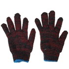 Перчатки, х/б, двойной вязки, без покрытия, размер 9, красно-чёрные - Фото 3