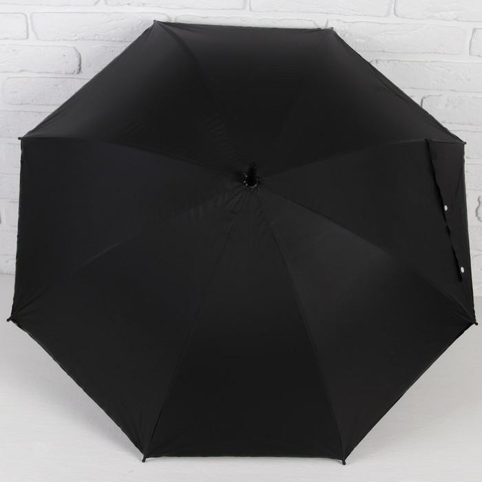 Зонт - трость полуавтоматический «Однотонный», 8 спиц, R = 46 см, цвет чёрный - фото 1912054196