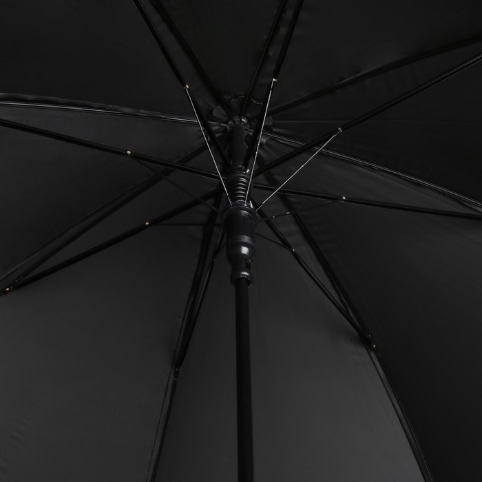 Зонт - трость полуавтоматический «Однотонный», 8 спиц, R = 46 см, цвет чёрный - фото 1912054197