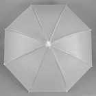 Зонт - трость полуавтоматический «Однотонный», 8 спиц, R = 46 см, цвет белый - Фото 2