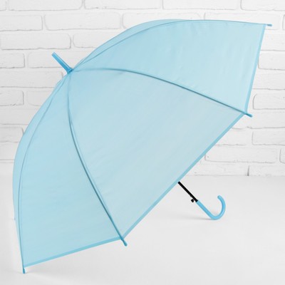 Зонт полуавтоматический «Однотонный», 8 спиц, R = 46 см, цвет голубой