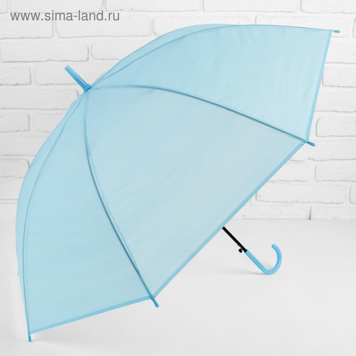 Зонт полуавтоматический «Однотонный», 8 спиц, R = 46 см, цвет голубой