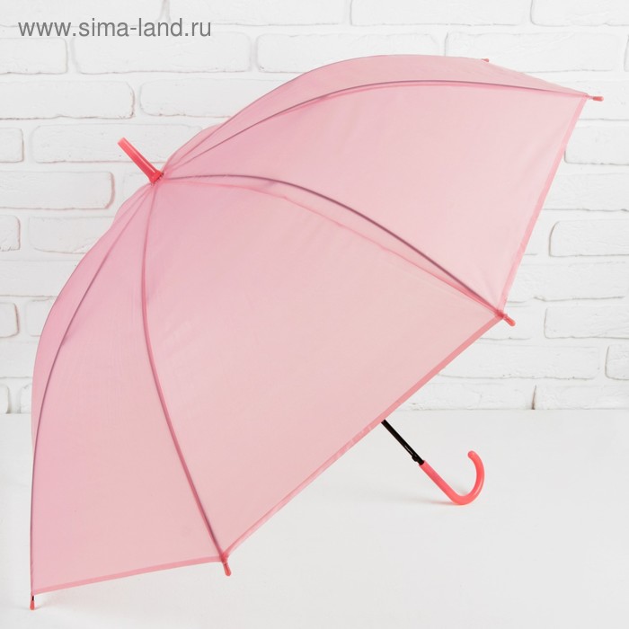 Зонт полуавтоматический «Однотонный», 8 спиц, R = 46 см, цвет розовый