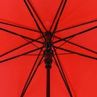 Зонт - трость полуавтоматический «Однотонный», 8 спиц, R = 46 см, цвет красный - Фото 3