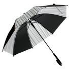 Зонт-трость "Полоска", полуавтоматический, R=55см, цвет чёрный - Фото 2
