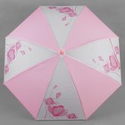 Зонт - трость полуавтоматический «Цветы», 8 спиц, R = 55 см, цвет розовый - Фото 2