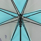 Зонт - трость полуавтоматический «Цветы», 8 спиц, R = 55 см, цвет голубой - Фото 3