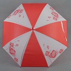 Зонт - трость полуавтоматический «Цветы», 8 спиц, R = 55 см, цвет красный - Фото 2