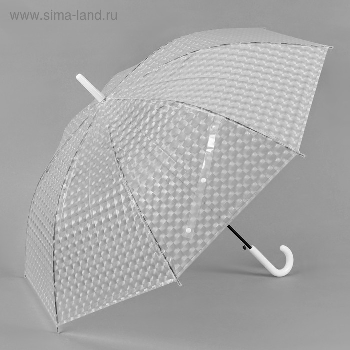 Зонт полуавтоматический «Однотонный», 3D, 8 спиц, R = 55 см, цвет белый
