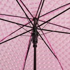 Зонт - трость полуавтоматический «Однотонный», 3D, 8 спиц, R = 55 см, цвет розовый - Фото 3