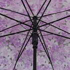 Зонт - трость полуавтоматический «Цветы», 8 спиц, R = 40 см, цвет сиреневый - Фото 3