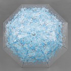 Зонт - трость полуавтоматический «Цветы», 8 спиц, R = 40 см, цвет голубой - Фото 2