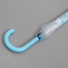 Зонт - трость полуавтоматический «Цветы», 8 спиц, R = 40 см, цвет голубой - Фото 4