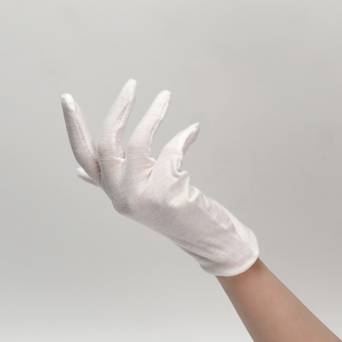 Перчатки хлопковые, размер S, пара, фасовка 12 шт, цвет белый - фото 1908301068