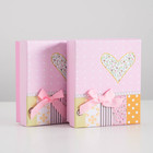 Коробка подарочная "Сердце", розовый, 14 х 12 х 5.5 см - Фото 1