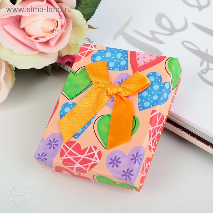 Коробка подарочная "Сердца" 8 х 5 х 2,5 см - Фото 1