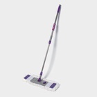 Швабра для мытья пола плоская Доляна, насадка из микрофибры 55×14 см, телескопическая стальная ручка 80-128 см, МИКС - Фото 4