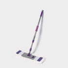 Швабра для мытья пола плоская Доляна, насадка из микрофибры 55×14 см, телескопическая стальная ручка 80-128 см, МИКС - Фото 7