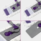 Швабра для мытья пола плоская Доляна, насадка из микрофибры 55×14 см, телескопическая стальная ручка 80-128 см, МИКС - Фото 3