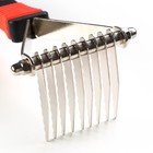 Колтунорез-грабли, 9 лезвий, с косточками на ручке, чёрно-красный - Фото 3