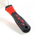 Колтунорез-грабли, 9 лезвий, с косточками на ручке, чёрно-красный - Фото 4