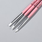 Набор силиконовых кистей для наращивания и дизайна ногтей, 3 шт, 18 см, цвет розовый - Фото 4