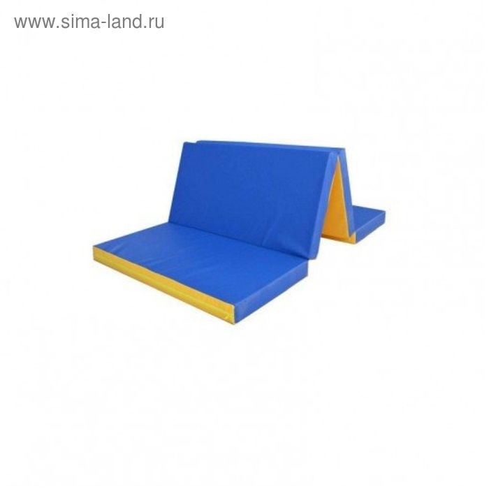 Мат гимнастический складной (винилискожа, 22 кг/м³) 1 × 1 × 0,1 м, 2 сложения, цвета микс - Фото 1