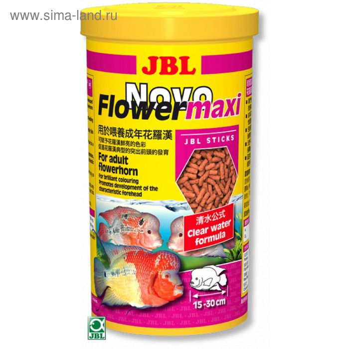 Корм JBL NovoFlower maxi для цихлид Флауер Хорн б. размера, палочки - Фото 1